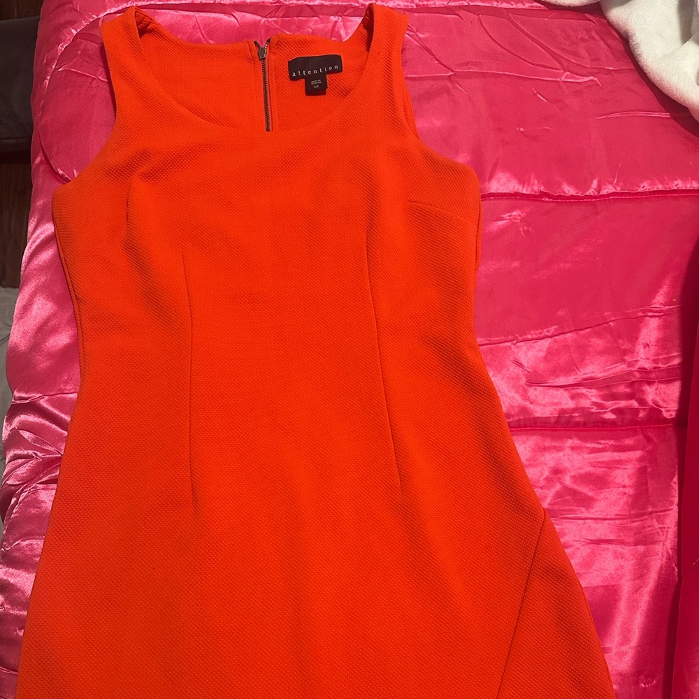 Elegant Orange Sleeveless Dress